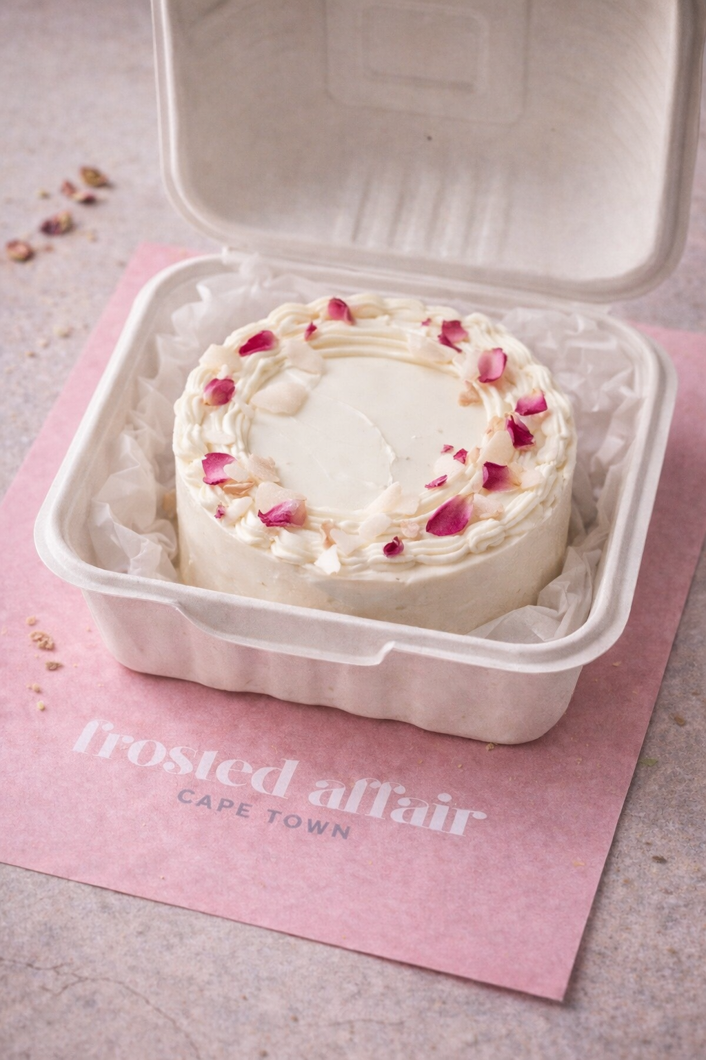 Frosted Affair Rose Petal Vanilla Bento Cake - Frosted Affair Cape Town