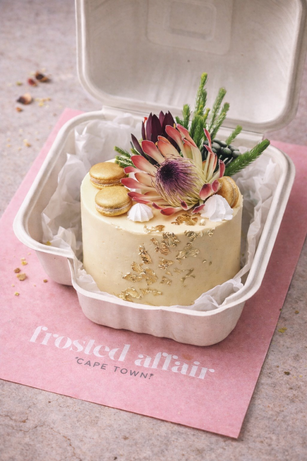 Frosted Affair Protea Bento Cake - Frosted Affair Cape Town