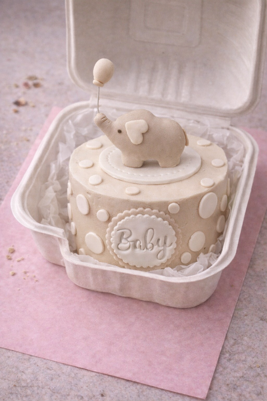 Frosted Affair Baby Elephant Bento Cake - Frosted Affair Cape Town