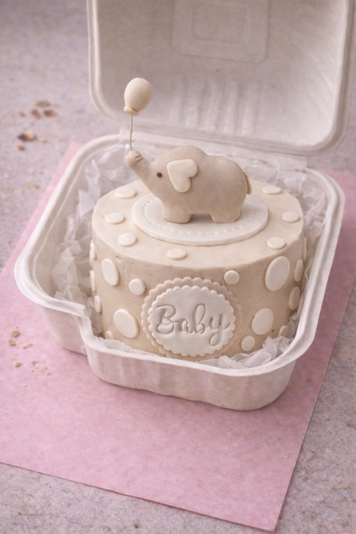 Frosted Affair Baby Elephant Bento Cake - Frosted Affair Cape Town